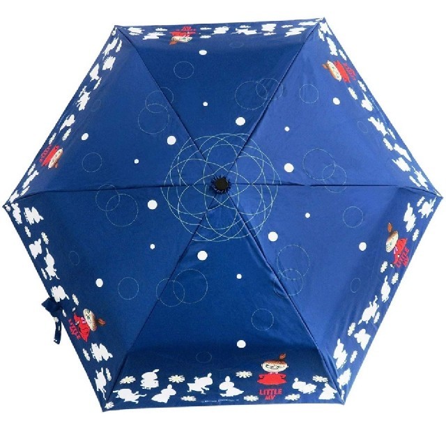 ムーミン 折りたたみ傘 インディゴブルー リトルミィ 日除け傘 UVカット率90 レディースのファッション小物(傘)の商品写真