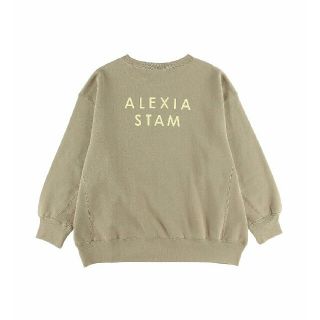 アリシアスタン(ALEXIA STAM)の【新品】ALEXIASTAM バックセパレートロゴスウェット ベージュトレーナー(トレーナー/スウェット)