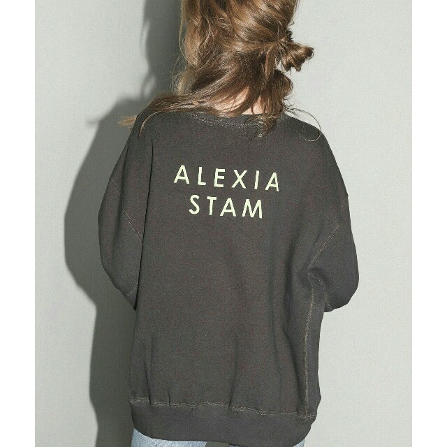 ALEXIA STAM - 【新品】ALEXIASTAM バックセパレートロゴスウェット チャコールグレー の通販 by SHOP ☆fa