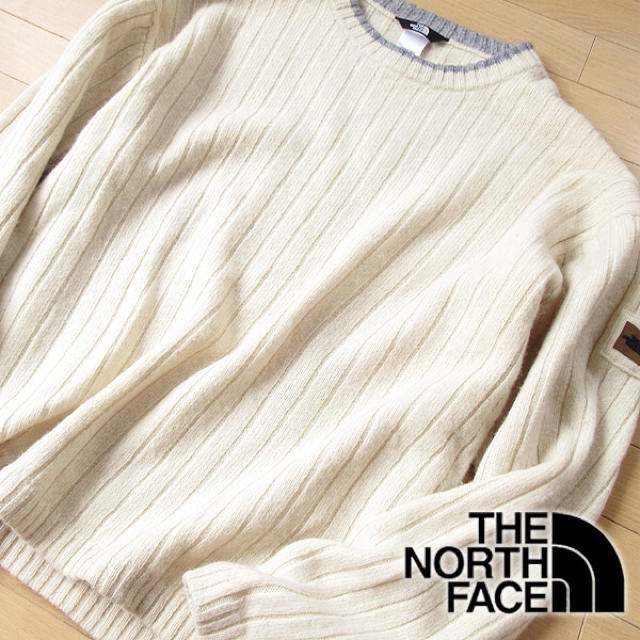 THE NORTH FACE(ザノースフェイス)のウール100 美品 XL ノースフェイス メンズ ニット アイボリー メンズのトップス(ニット/セーター)の商品写真