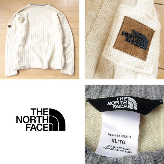 THE NORTH FACE(ザノースフェイス)のウール100 美品 XL ノースフェイス メンズ ニット アイボリー メンズのトップス(ニット/セーター)の商品写真