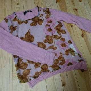 コムデギャルソン(COMME des GARCONS)の月末割かわいいニット⭐花柄はシフォン素材(ニット/セーター)