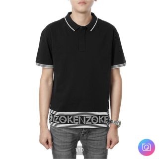 ケンゾー(KENZO)の【最終値下げ】 KENZO 18SS 袖ロゴテービング半袖ポロシャツ(ポロシャツ)