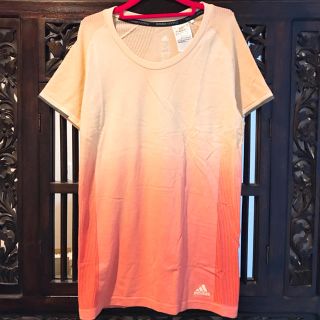 アディダス(adidas)のアディダス ピンク グラデーション Tシャツ L タンクトップ ジャージ M  (Tシャツ(半袖/袖なし))