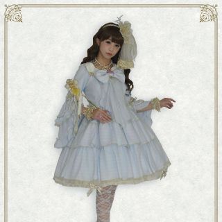 ベイビーザスターズシャインブライト(BABY,THE STARS SHINE BRIGHT)のprincess ワンピース ドレス 姫袖 サックス 水色 ロリータ ロリィタ(ひざ丈ワンピース)