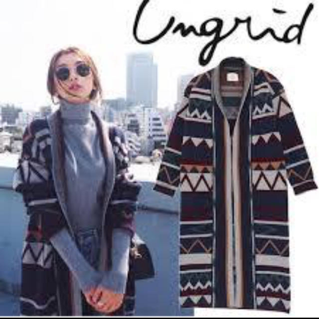 ★値下げ★Ungrid★ネイティヴ★ガウンコート★ニット★ロングコート レディースのジャケット/アウター(ガウンコート)の商品写真