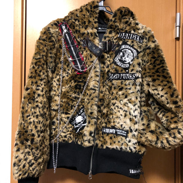 ファーコート✩.*˚大きいサイズ ヒョウ柄 パンク アウター ファーコート✩.*˚大きいサイズ ヒョウ柄 パンク アウター