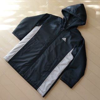 アディダス(adidas)のアディダス キッズ ベンチコート ハーフ アウター ジャンパー ブラック 130(ジャケット/上着)