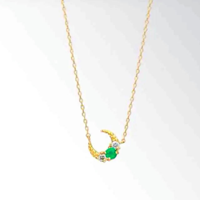 STAR JEWELRY(スタージュエリー)の＊STAR JEWELRY K18 エメラルドムーン ネックレス＊アガット  レディースのアクセサリー(ネックレス)の商品写真