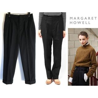 美品 マーガレットハウエル 16AW フランネル ペーパーバッグトラウザーズ
