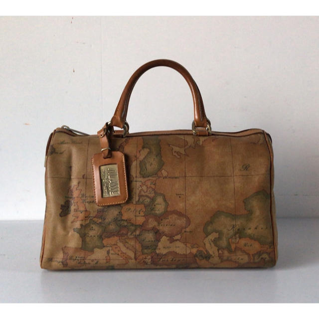 PRIMA CLASSE(プリマクラッセ)のプリマクラッセ　ミニボストン　バッグ　地図　レザー/PVC 中古品 レディースのバッグ(ボストンバッグ)の商品写真