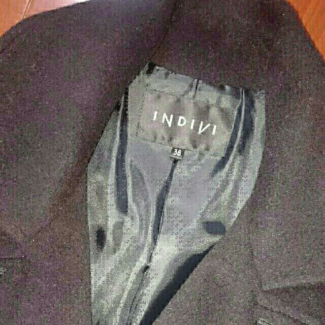 INDIVI(インディヴィ)のINDIV ☆ロングコート／ 黒 レディースのジャケット/アウター(ロングコート)の商品写真