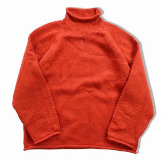 ジェイクルー(J.Crew)の90s J.CREW ロールネック　ウールニット　セーター　オレンジ　L(ニット/セーター)