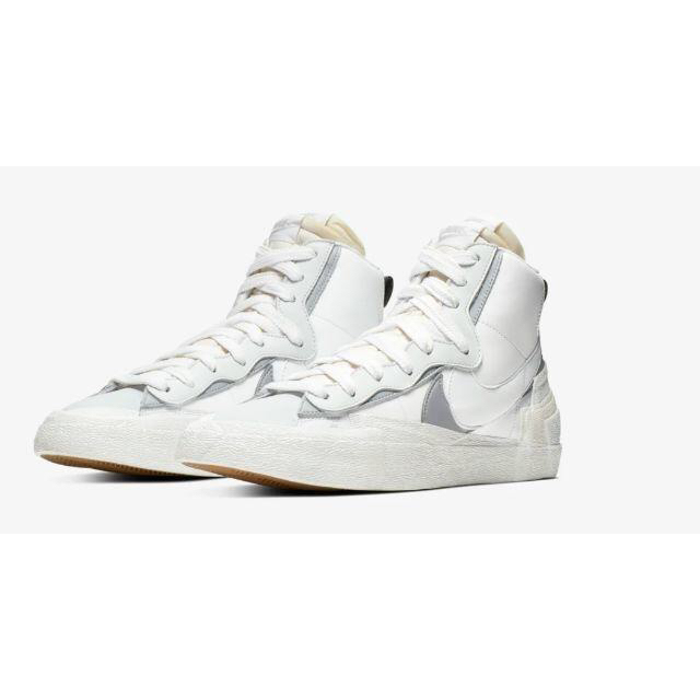 26cm Nike Blazer Mid sacai White Grey