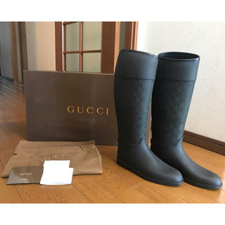 グッチ(Gucci)の美品 GUCCI レインブーツ サイズ36(レインブーツ/長靴)