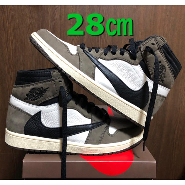 本物の JORDAN AIR 28㎝ - NIKE 1 Scott Travis OG HIGH スニーカー ...