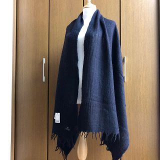 ランバンコレクション(LANVIN COLLECTION)のランバン ◆カシミヤ混 大判ストール 黒系(マフラー/ショール)