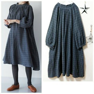 メルロー(merlot)のあきたん様専用✿Fillil✿グレー✿スタンドカラーギャザーワンピ(ひざ丈ワンピース)