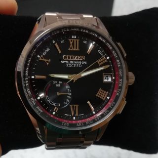 ☆良品★箱付き【CITIZEN】シチズン エクシード ラグビー日本代表モデル エコドライブ F150-T025153/CC3056-68E ソーラー電波 メンズ【ev20】