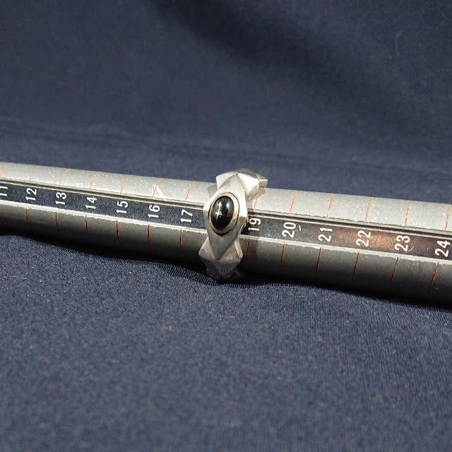 silver925 ブラックスターダイヤring#19 メンズのアクセサリー(リング(指輪))の商品写真