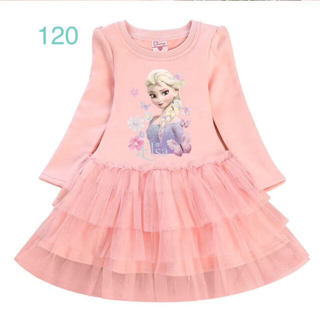 【新品】アナ雪 ワンピース Disney プリンセス 120 キッズ/ベビー/マタニティのキッズ服女の子用(90cm~)(ワンピース)の商品写真