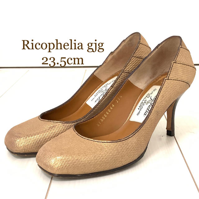 Mode et Jacomo(モードエジャコモ)のRocopheliaリコフェリア　ゴールドハイヒール　23.5cm レディースの靴/シューズ(ハイヒール/パンプス)の商品写真