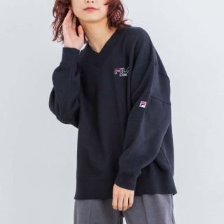 エックスガール(X-girl)のX-girl × FILA エックスガール　フィラ　Vネック スウェット(トレーナー/スウェット)