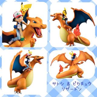 MegaHouse - サトシ & ピカチュウ & リザードン フィギュア G.E.M.