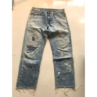 ロンハーマン(Ron Herman)のロンハーマン e DENIM 17SS クラッシュ加工カットオフパンツ(デニム/ジーンズ)