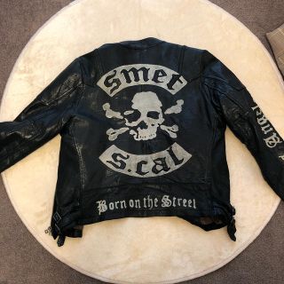 エドハーディー(Ed Hardy)の革ジャン　SMET 本革(ライダースジャケット)