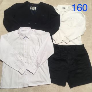 小学校 制服 160A体ブレザーズボンカッターシャツポロシャツ4点セット(その他)