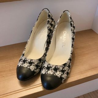 シャネル(CHANEL)の【正規品】CHANEL ツイード パンプス 36 美品(ハイヒール/パンプス)