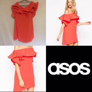 エイソス(asos)のasos オフショルワンピ(ミニワンピース)