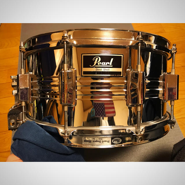 Pearl パールクロームオーバーブラススネア B-414D 14×6.5希少！-