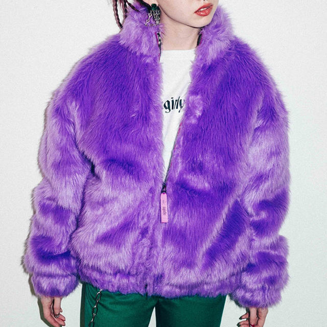 X-girl(エックスガール)のx-girl yurino コラボ アウター   レディースのジャケット/アウター(毛皮/ファーコート)の商品写真