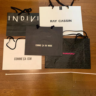 レイカズン(RayCassin)のRAY CASSIN,INDIVI ,COMME CA ショップ袋5枚セットです(ショップ袋)