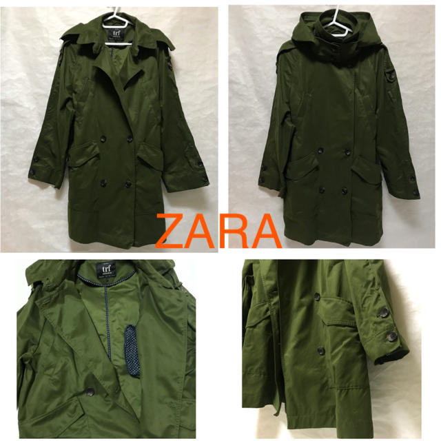 ZARA(ザラ)の未使用！ZARA 取外しフード付ハーフトレンチコートS /水玉/オーバーサイズ レディースのジャケット/アウター(その他)の商品写真