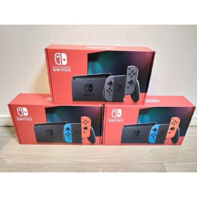 ニンテンドースイッチ　本体　ネオンレッド　ネオンブルー　switch　グレー家庭用ゲーム機本体