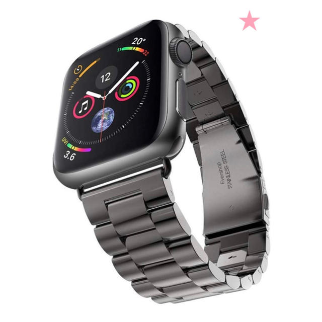 Apple Watch(アップルウォッチ)のApple Watch用 42、44mm ステンレスバンド (ブラック） スマホ/家電/カメラのスマホ/家電/カメラ その他(その他)の商品写真