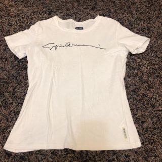 アルマーニジーンズ(ARMANI JEANS)のARMANI jeans Tシャツ 40 ロゴ 白(Tシャツ(半袖/袖なし))