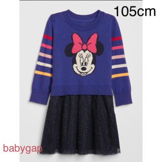 ベビーギャップ(babyGAP)の【新品】105cm Minnie Mouse チュール付ニットワンピース (ワンピース)