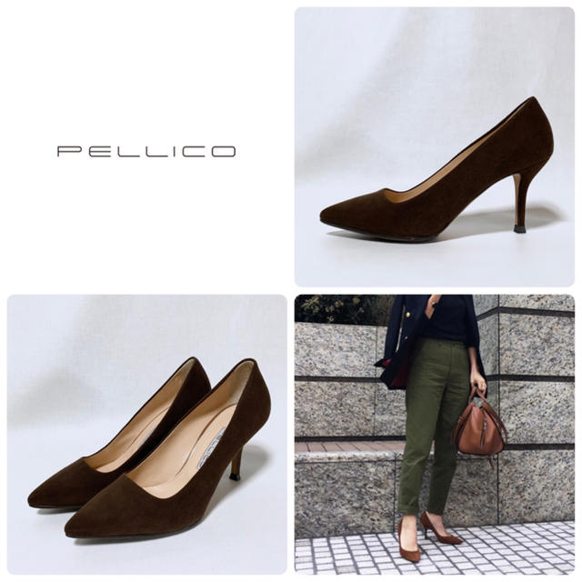 □ほぼ未使用 定5万 PELLICO ペリーコ パンプス 36.5 23.5 茶 ...