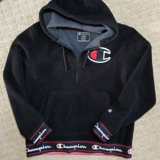 チャンピオン(Champion)の超希少日本未発売★チャンピオンシェルパ黒 ハーフジップパーカ ビッグシルエット(パーカー)