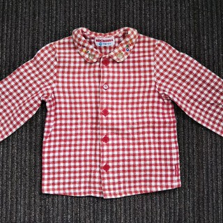 ミキハウス(mikihouse)のミキハウス ネルシャツ 赤 チェックシャツ 90(Tシャツ/カットソー)