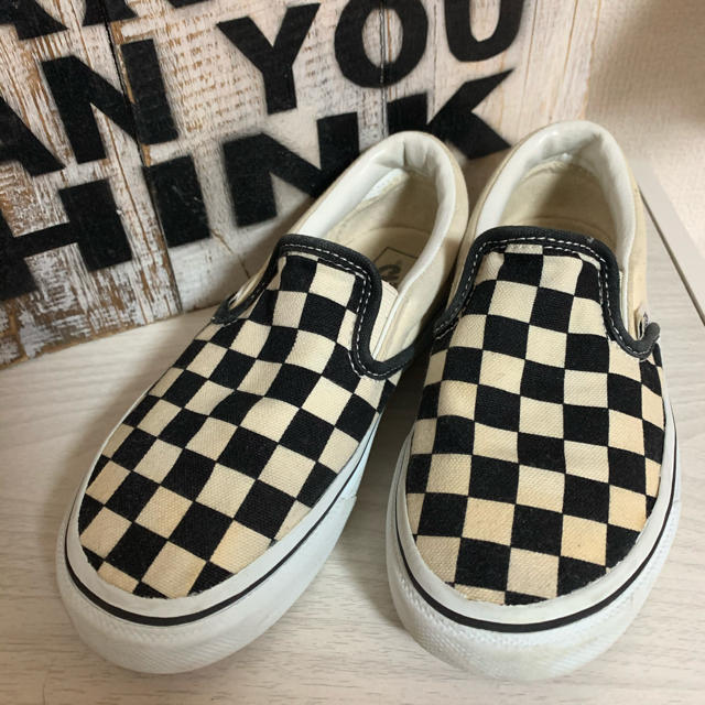 VANS(ヴァンズ)のvans⭐︎チェッカースリッポン キッズ/ベビー/マタニティのキッズ靴/シューズ(15cm~)(スリッポン)の商品写真