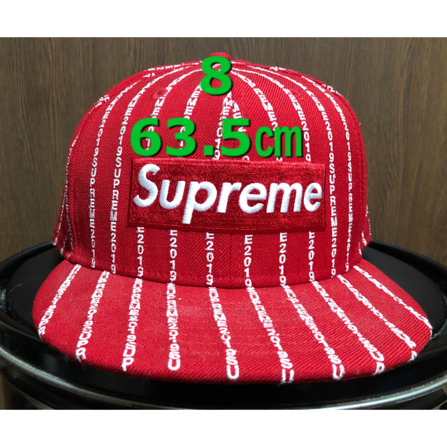 63.5㎝ Supreme New Era Text Stripe Cap帽子