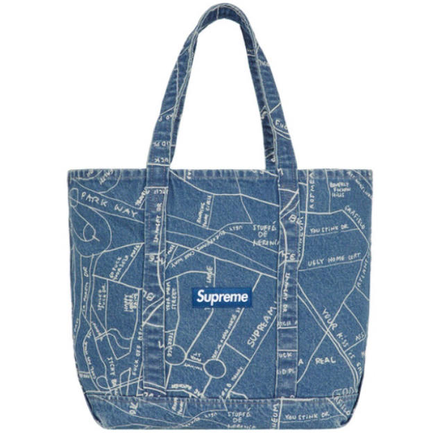 Supreme Gonz Map Denim Map Tote