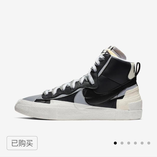 靴/シューズSacai Nike blazer black 24.5 すぐ発送！