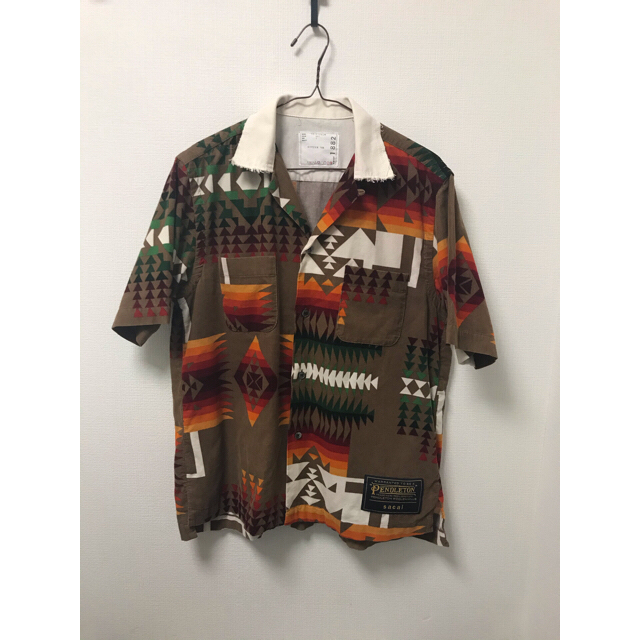 パステルオリーブ sacai pendleton 19ss ネイティブ柄 半袖シャツ