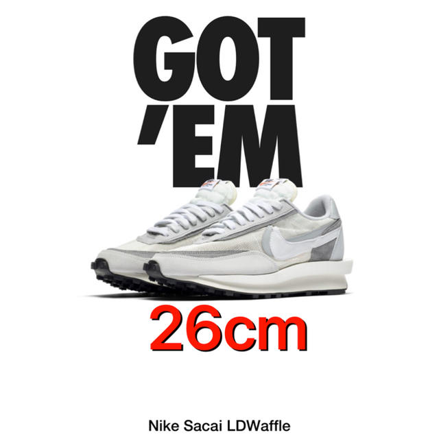 ネイビーサイズNIKE × sacai x Fragment LDWaffle 26cm